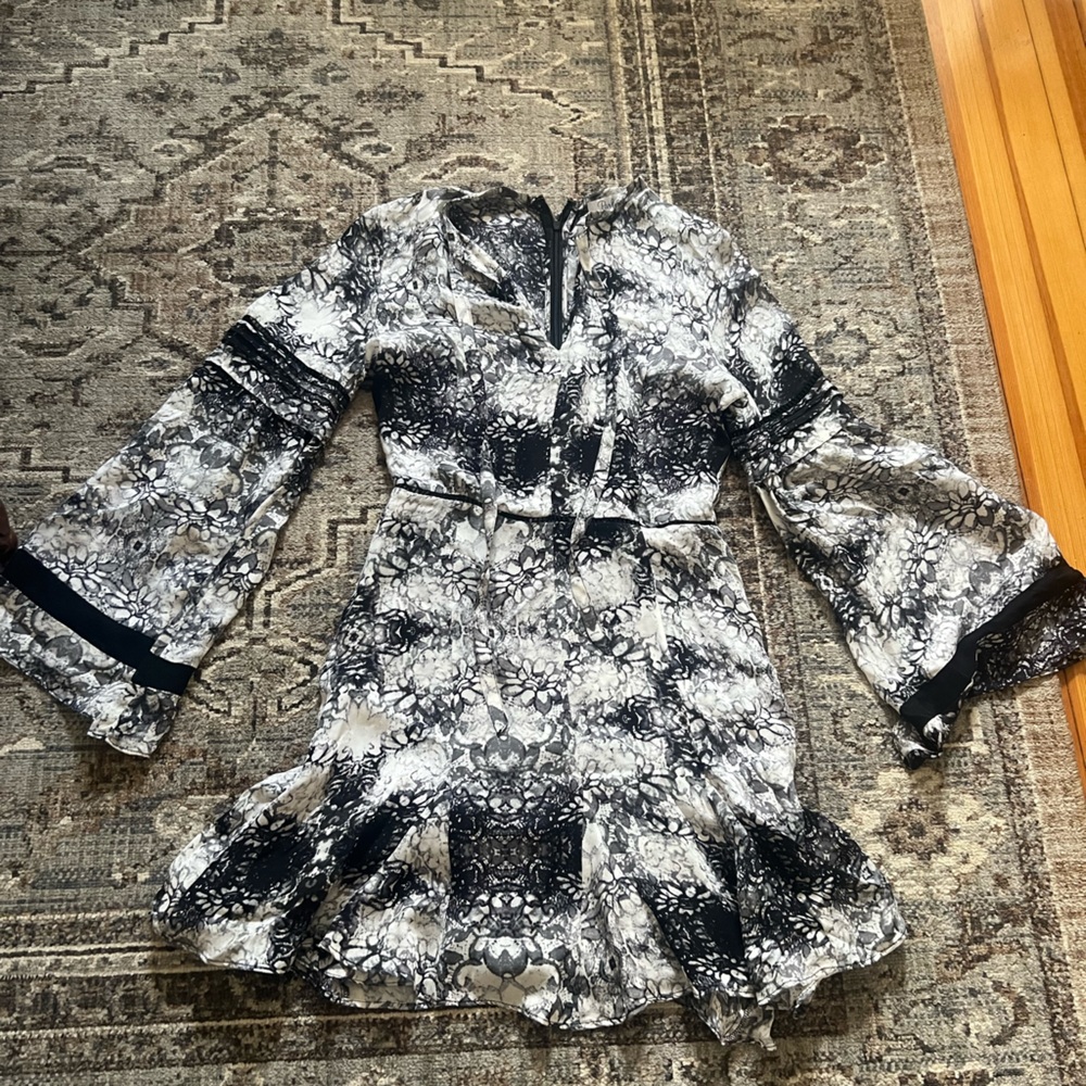 Parker black and white mini dress